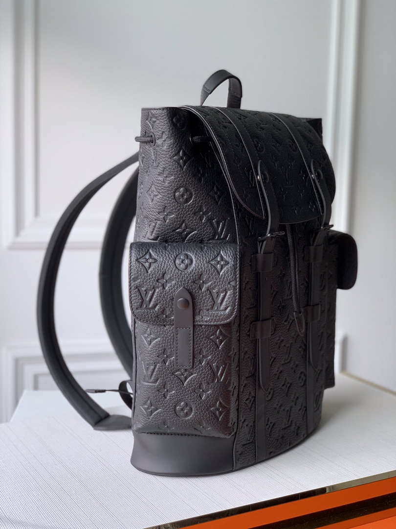 Louis Vuitton LV M55699 Christopher Backpack Taurillon Monogram N41379 Black