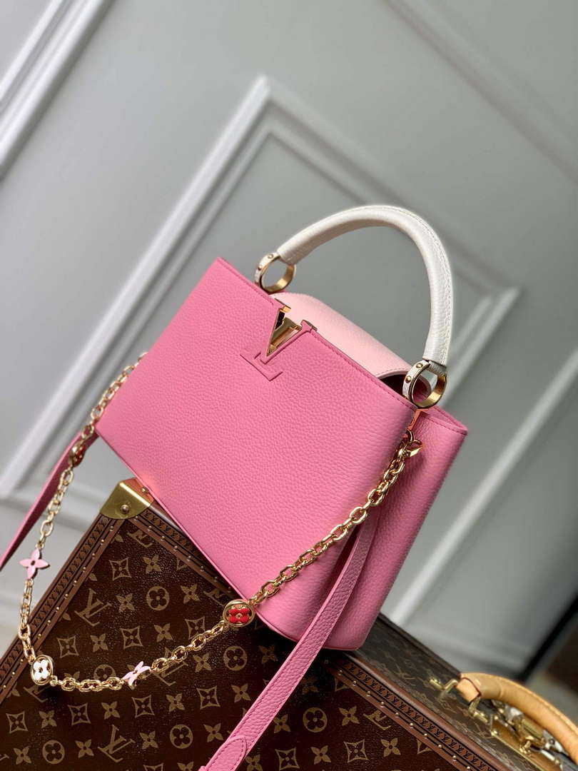 LV M22375 Louis Vuitton Capucines MM Handbag Pink
