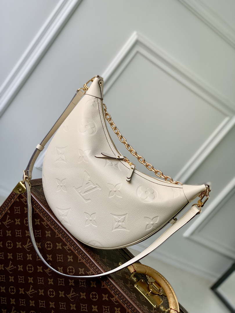 Louis Vuitton LV M46739 Loop Hobo Bag Monogram Empreinte Beige