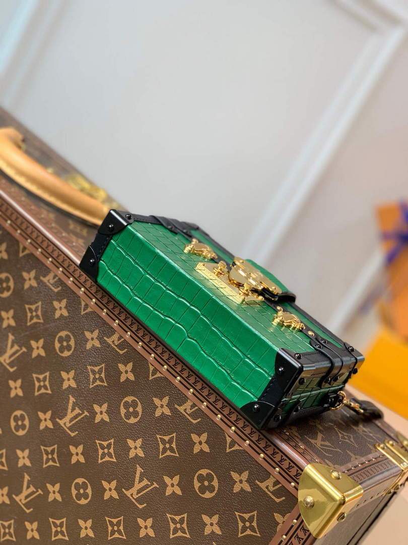 LV N93145 Louis Vuitton Petite Malle crocodilien brillant Bag N93144 Emeraude Green