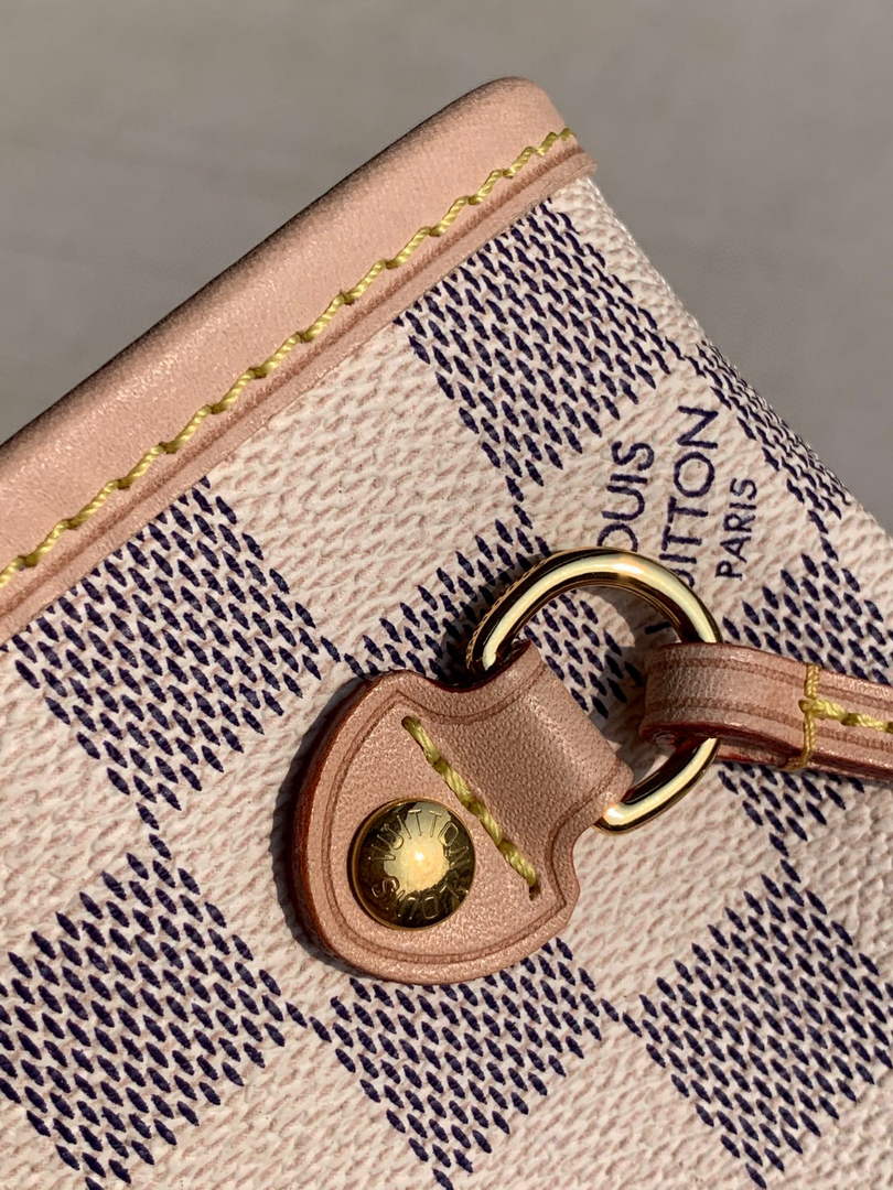Louis Vuitton LV N41363 Neverfull PM Damier Azur Pink
