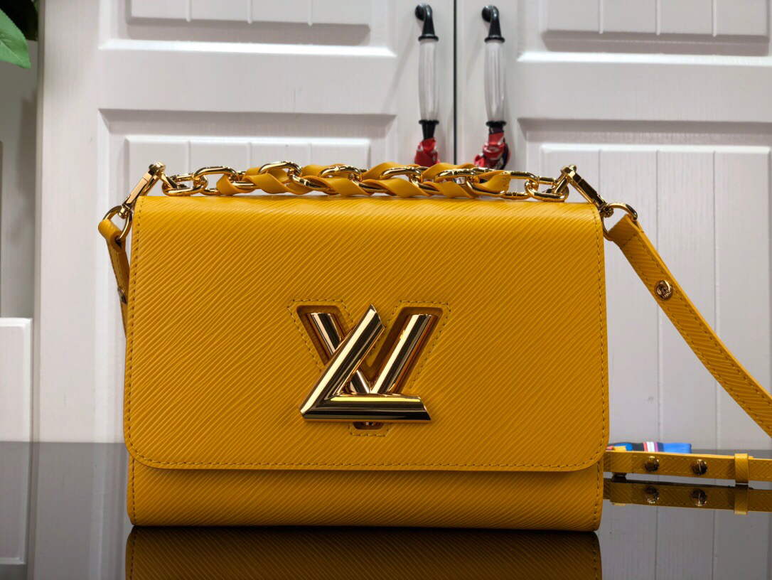LV M53754 Louis Vuitton Twist MM Epi Grained Cowhide Leather Yellow