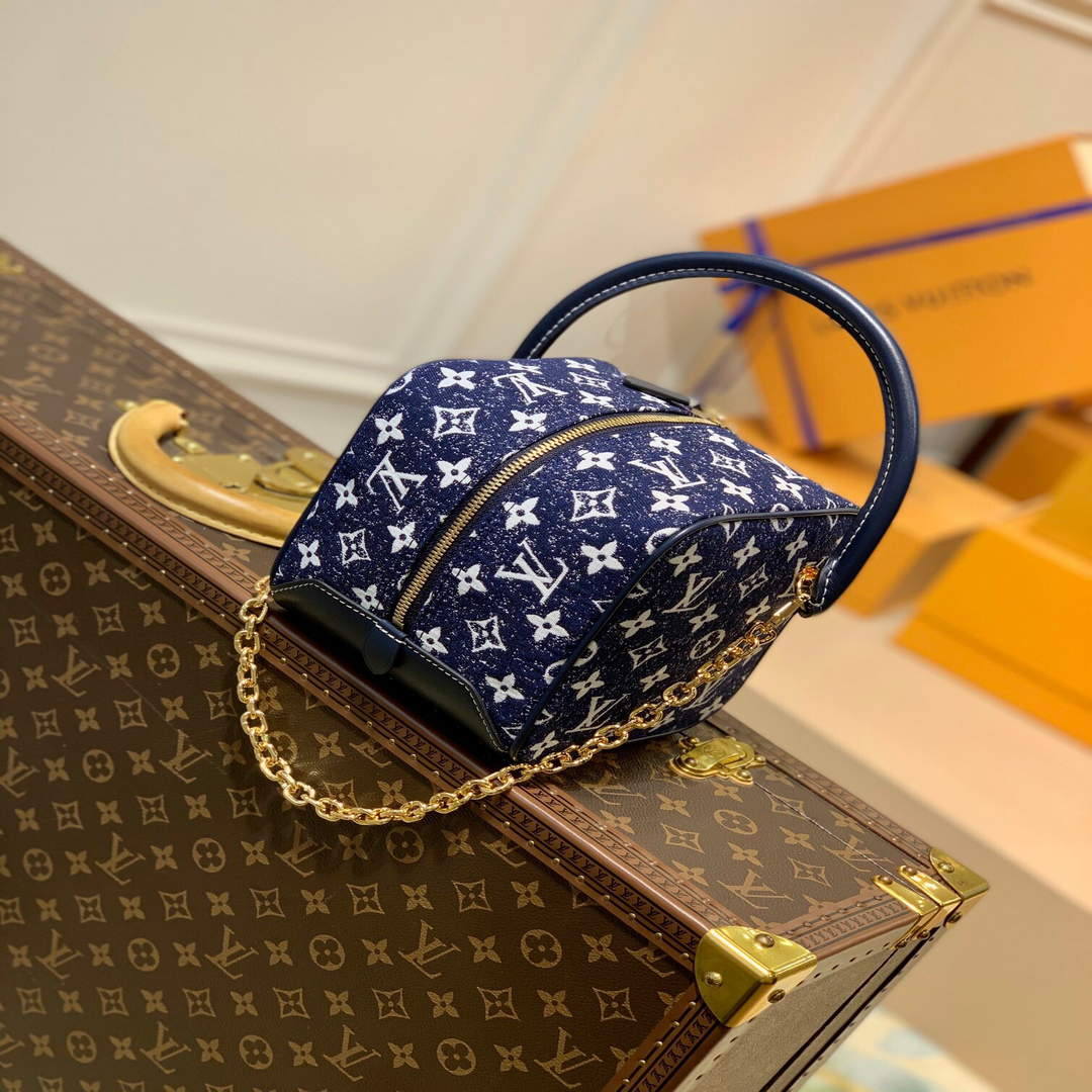 LV M59611 Louis Vuitton Square Denim Leather Bag