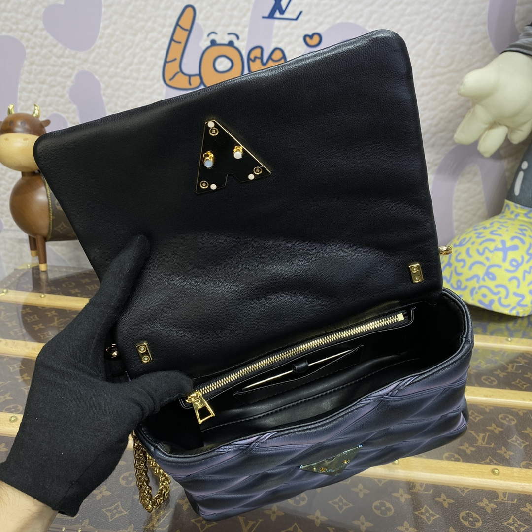 LV M23569 Louis Vuitton GO-14 MM Handbag Black/Pink