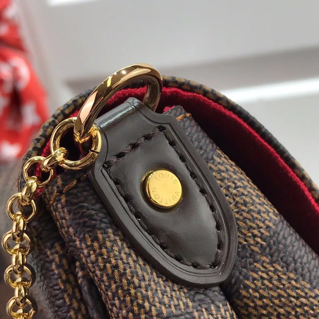 LV M40718 Louis Vuitton Favorite Mm M40717 Handbag Damier Ebene Canvas