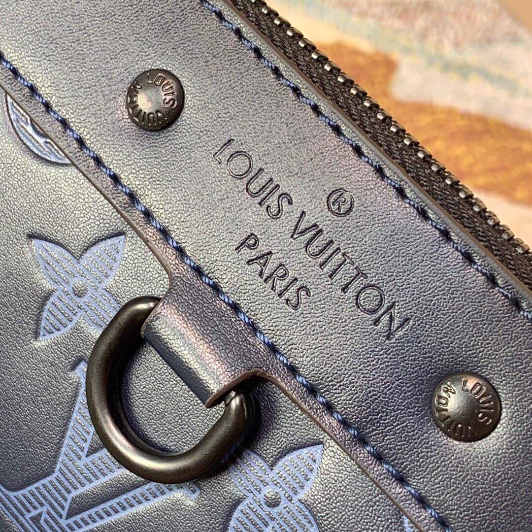 LV M80425 Louis Vuitton Discovery Pochette GM Bag Navy Blue