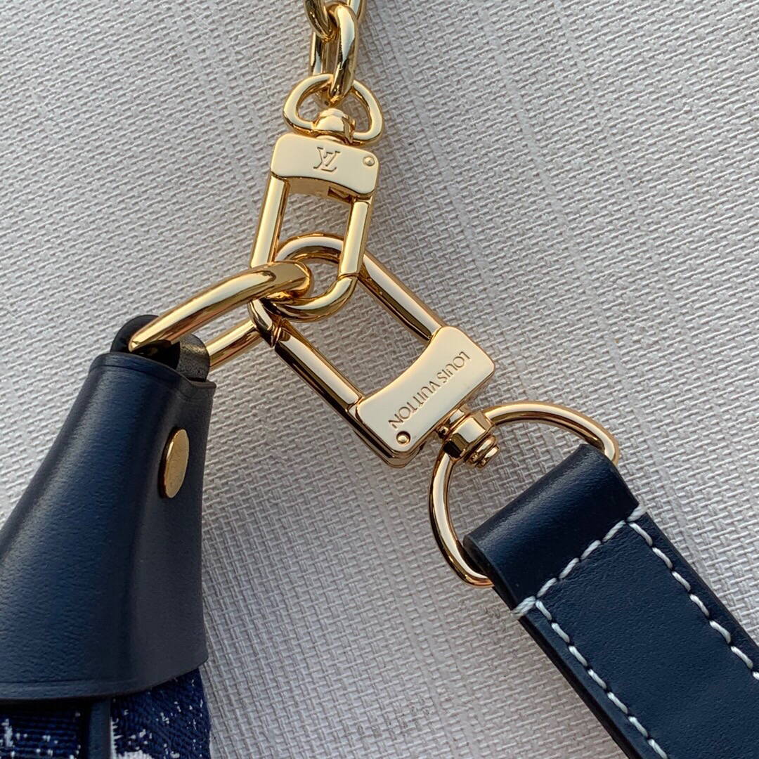 LV M81166 Louis Vuitton Loop Monogram Denim Leather Bag
