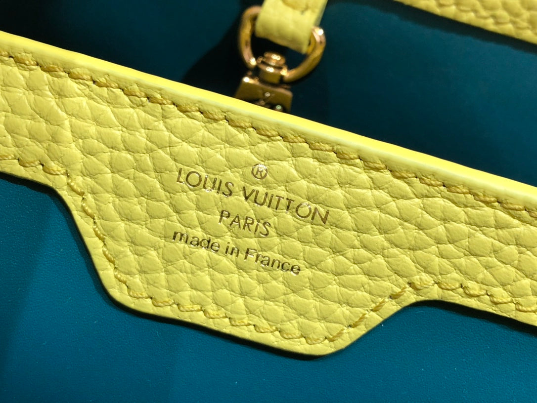 LV M59468 Louis Vuitton Capucines BB Handbag Snow White and Cedrat