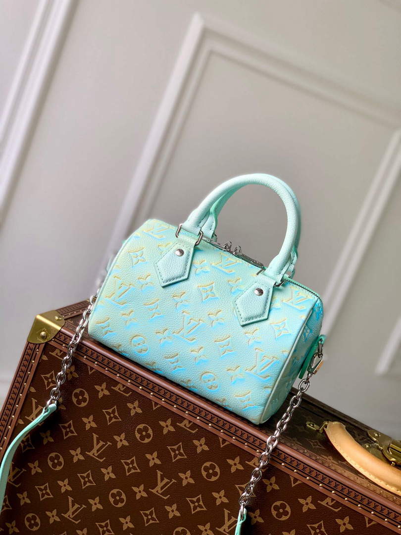 LV M46092 Louis Vuitton Speedy Bandouliere 20 Handbag Vert d eau Green