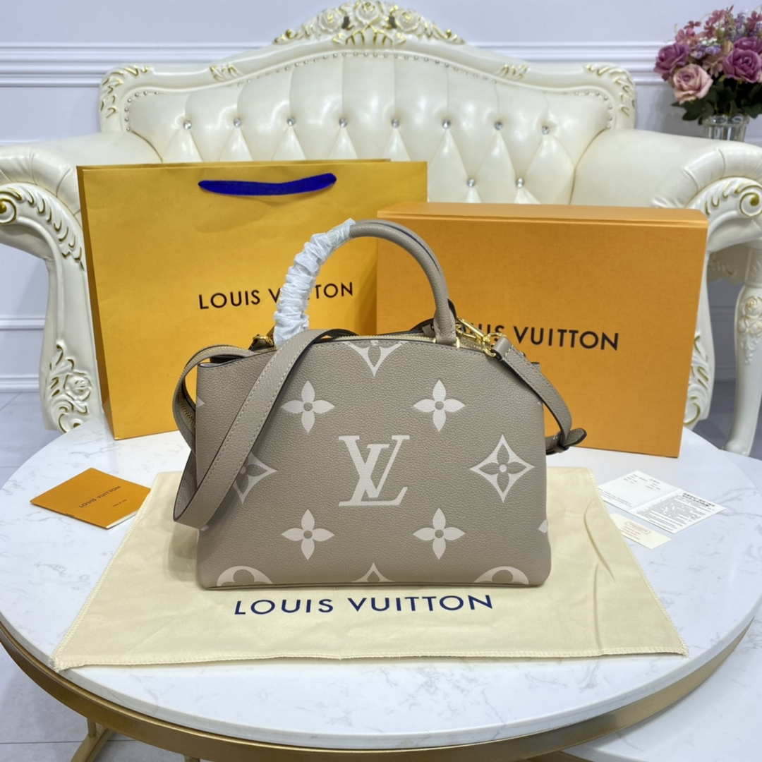 Louis Vuitton LV M58914 Petit Palais Bicolor Monogram empreinte leather Cr��me