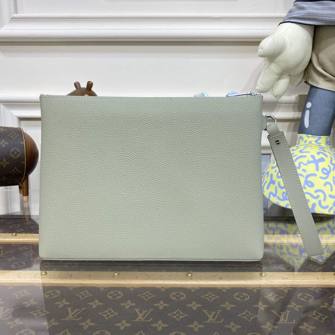 LV M69837 Louis Vuitton Takeoff Pouch Bag Asphalt gray