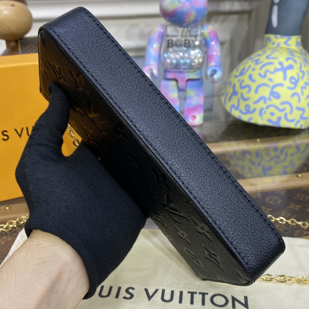 LV M82477 Louis Vuitton Felicie Pochette Monogram Empreinte Bag Black