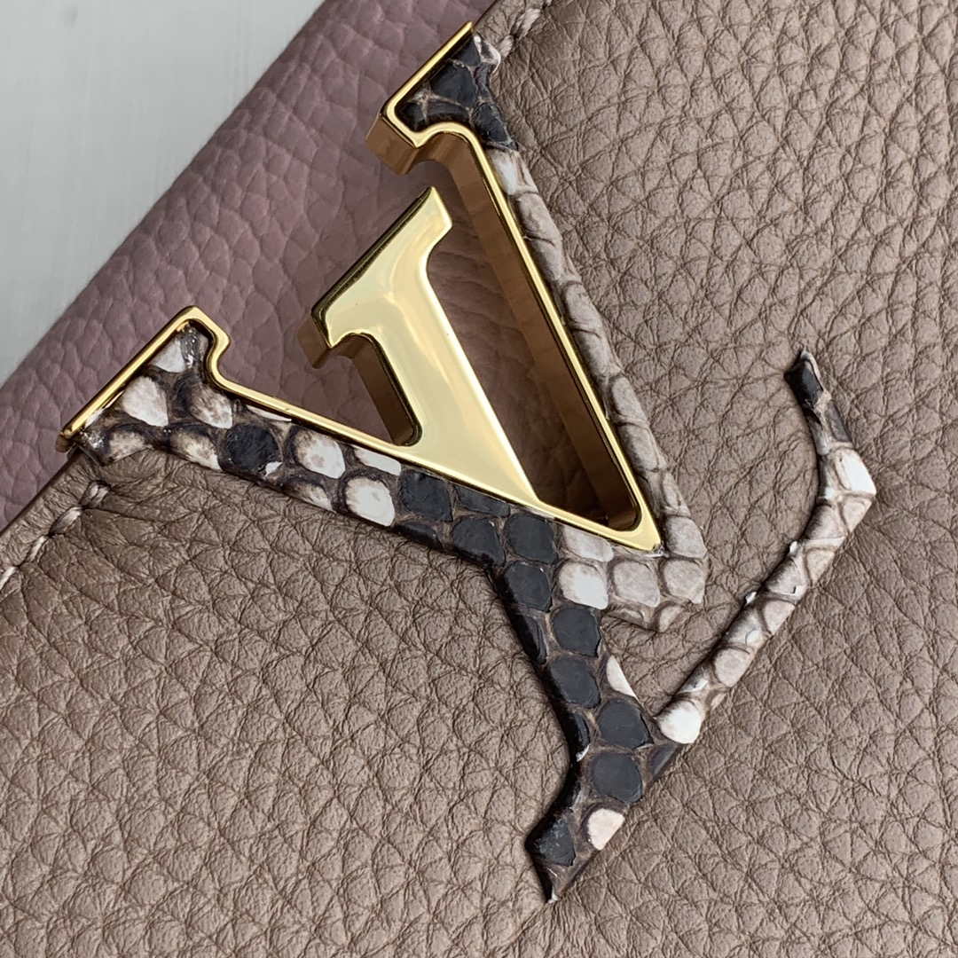 LV M57539 Louis Vuitton Capucines BB Handbag Grey and Pink