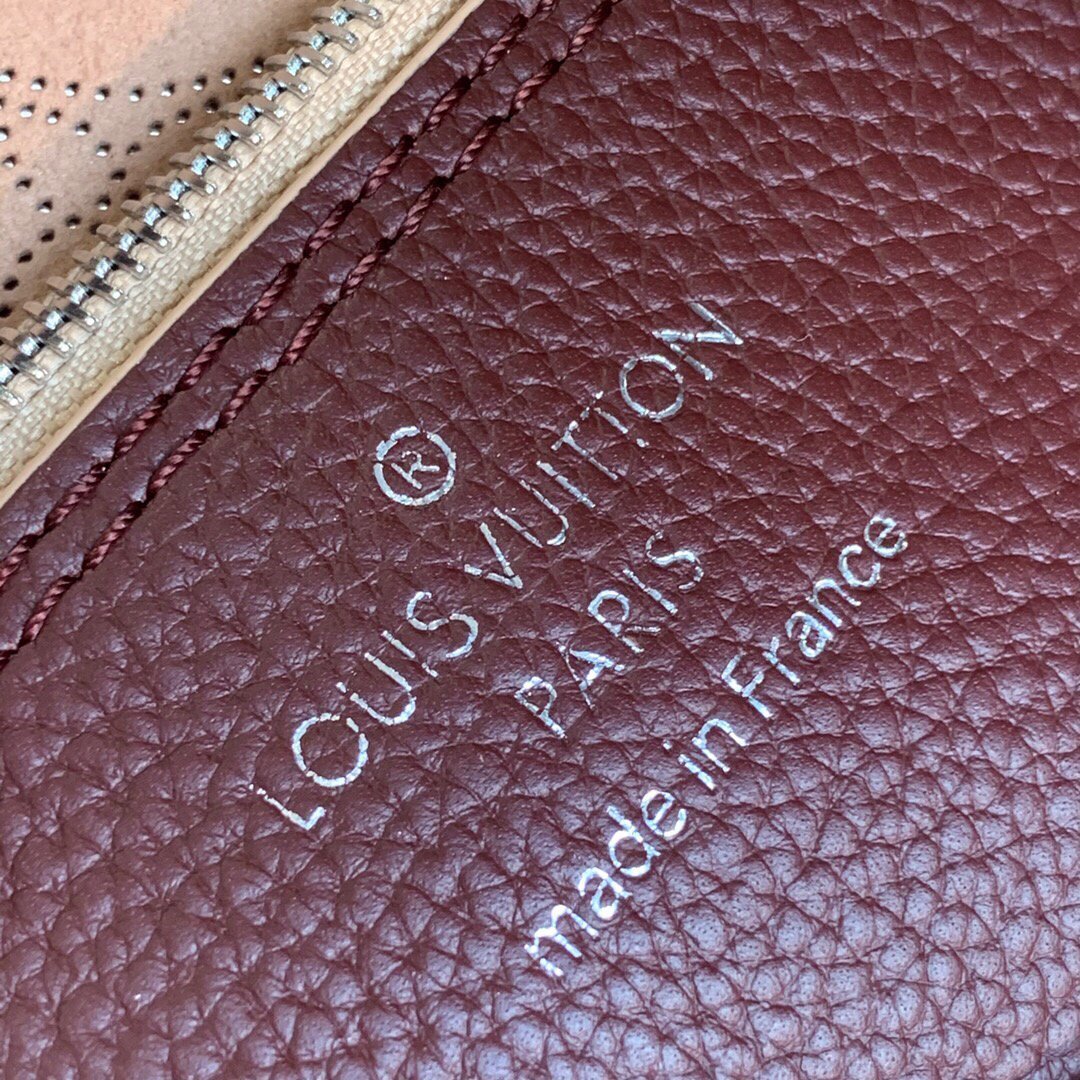 LV M53188 Louis Vuitton Carmel Mahina Bag M52950 Wine Red
