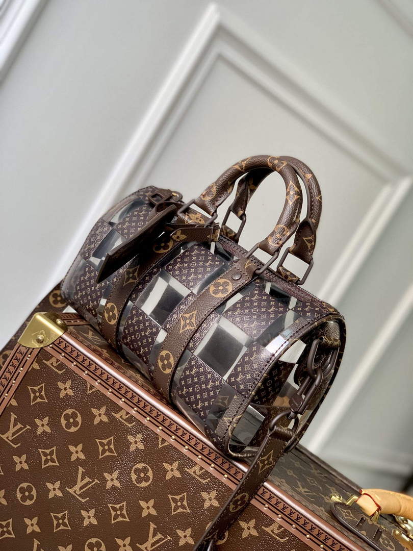 LV M20872 Louis Vuitton Keepall Bandouliere 25 Bag Brown