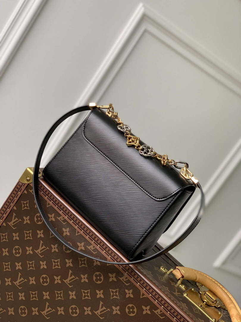 LV M22773 Louis Vuitton Twist MM Handbag Black