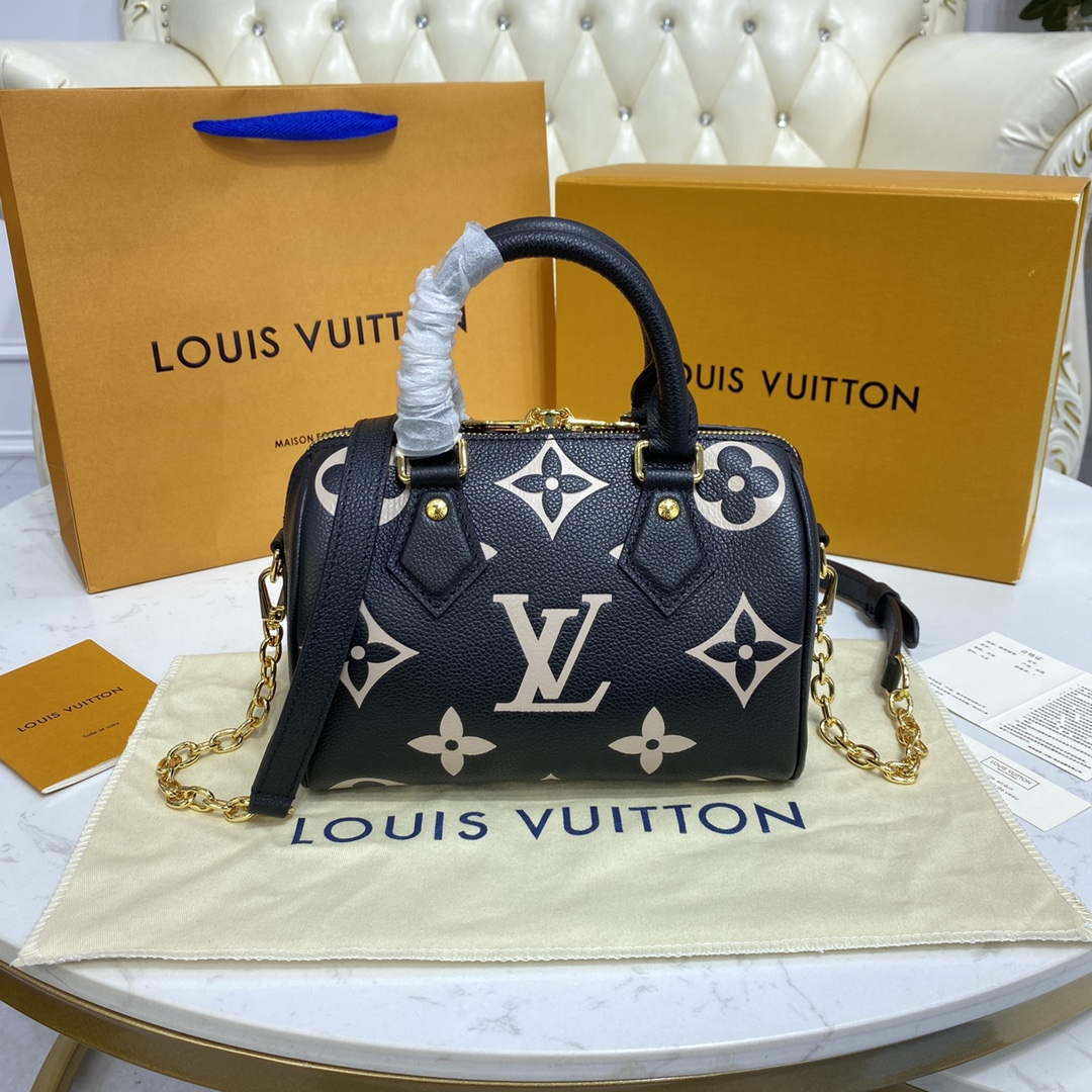 LV M46575 Louis Vuitton Speedy Bandouli��re 20 Bag Black