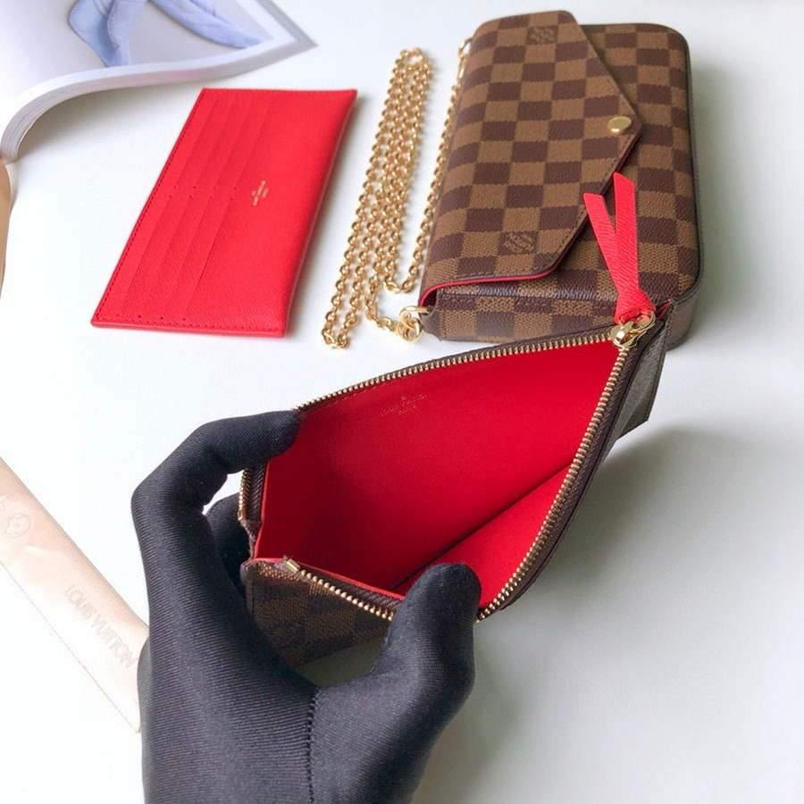 LV N63032 Louis Vuitton Felicie Pochette Bag M61276 Damier Ebene