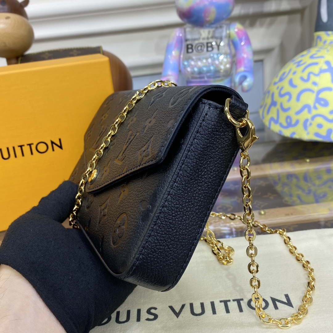 LV M82477 Louis Vuitton Felicie Pochette Monogram Empreinte Bag Black