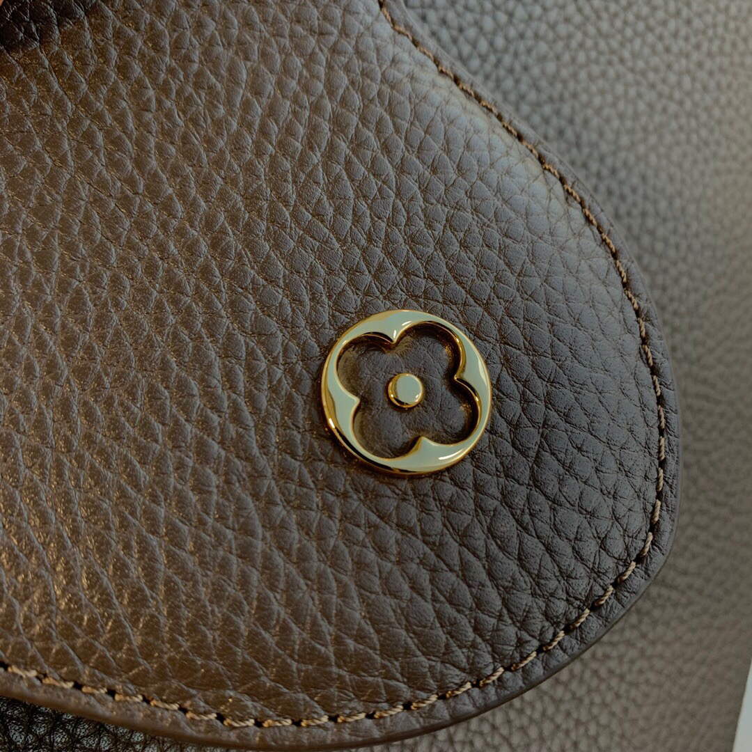 LV M59512 Louis Vuitton Capucines BB Bag Smokey Brown Green/Cr��me/Pink