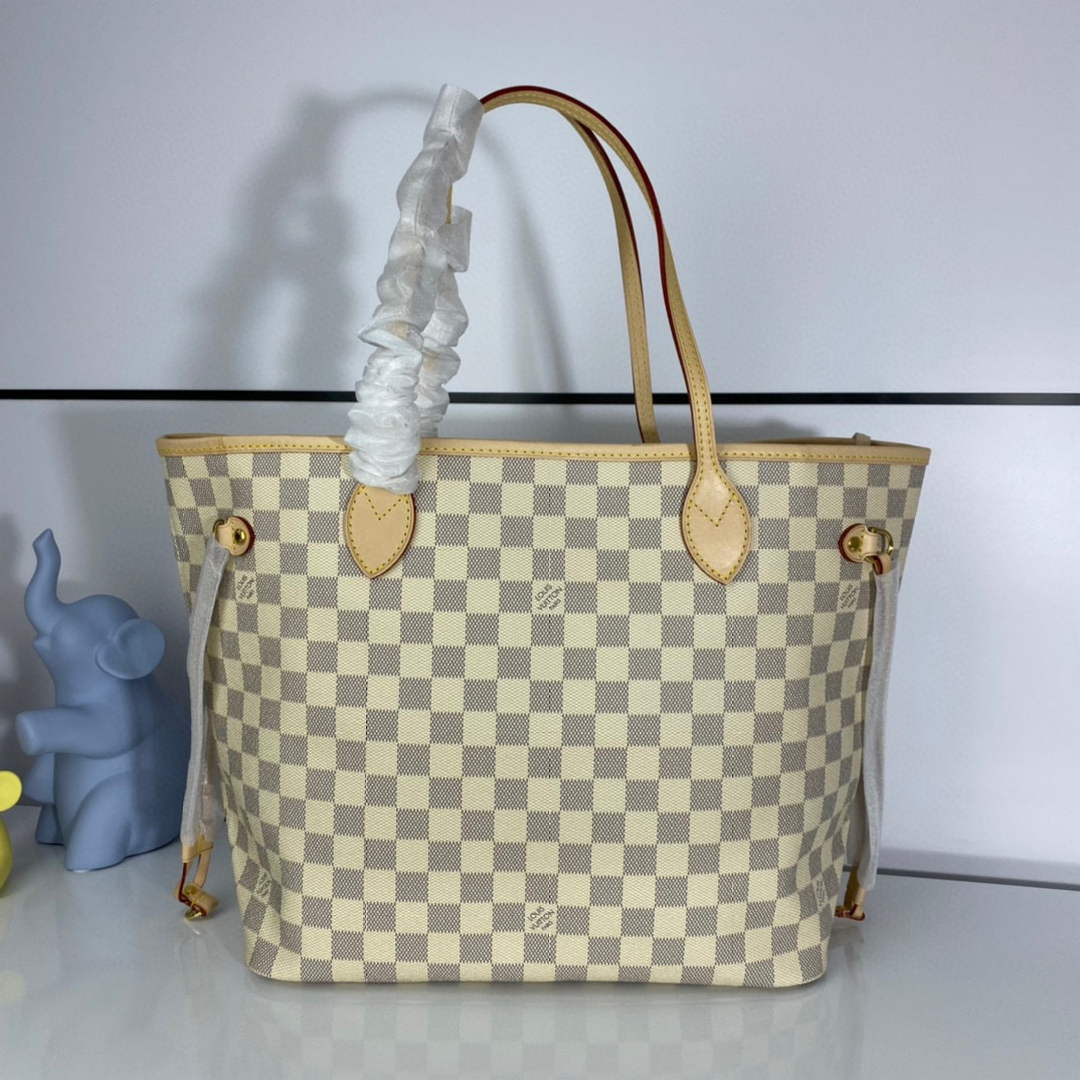 Louis Vuitton LV N41361 Neverfull MM Damier Azur Beige