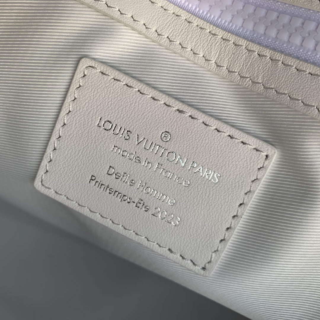 LV M21845 Louis Vuitton Keepall Bandouli��re 50 Bag Optic White