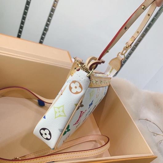 LV M92649 Louis Vuitton Pochette Small Hand Bag in White
