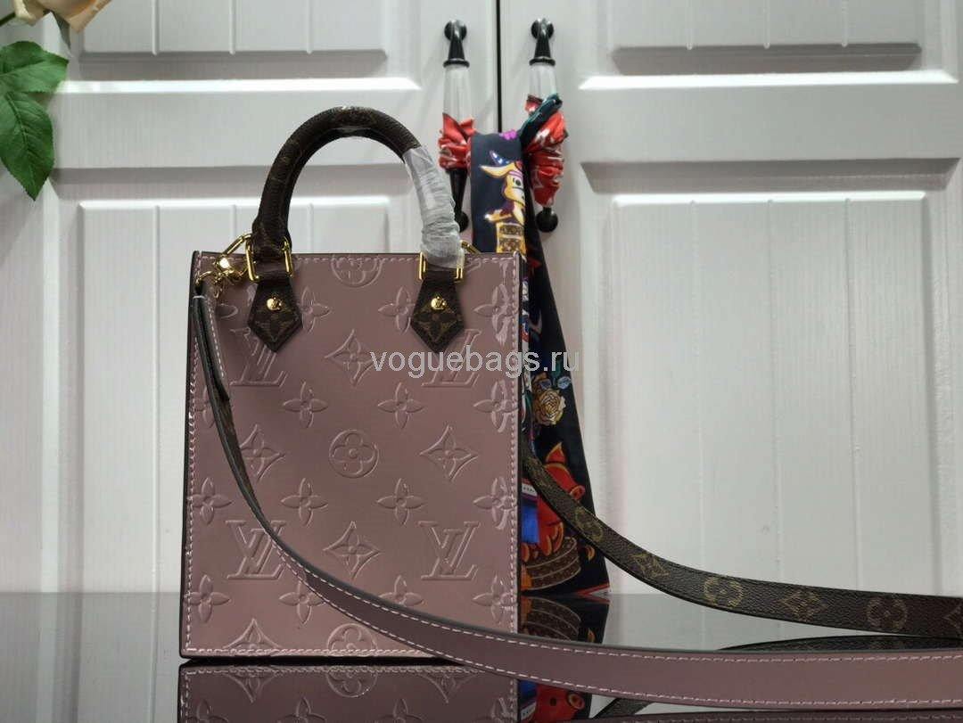 LV M90564 Louis Vuitton Petit Sac Plat Monogram Vernis M69442 Bag Pink
