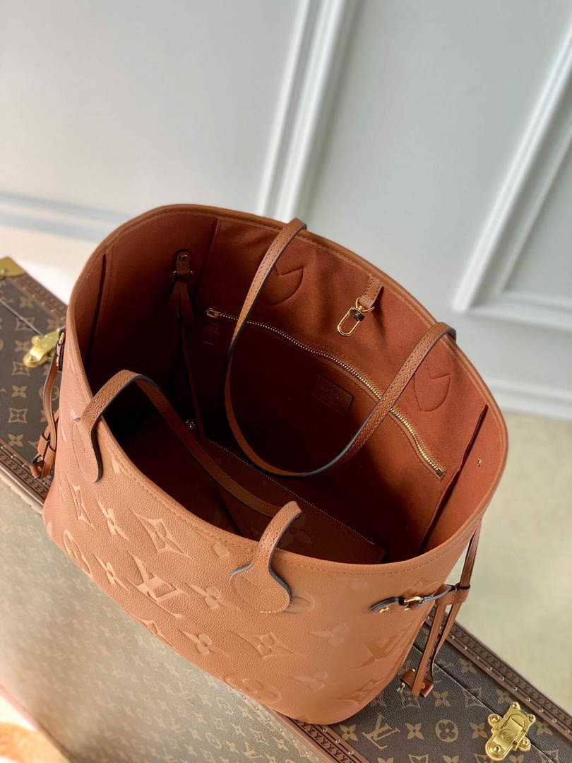 LV M45685 Louis Vuitton Neverfull MM Tote Bag Brown