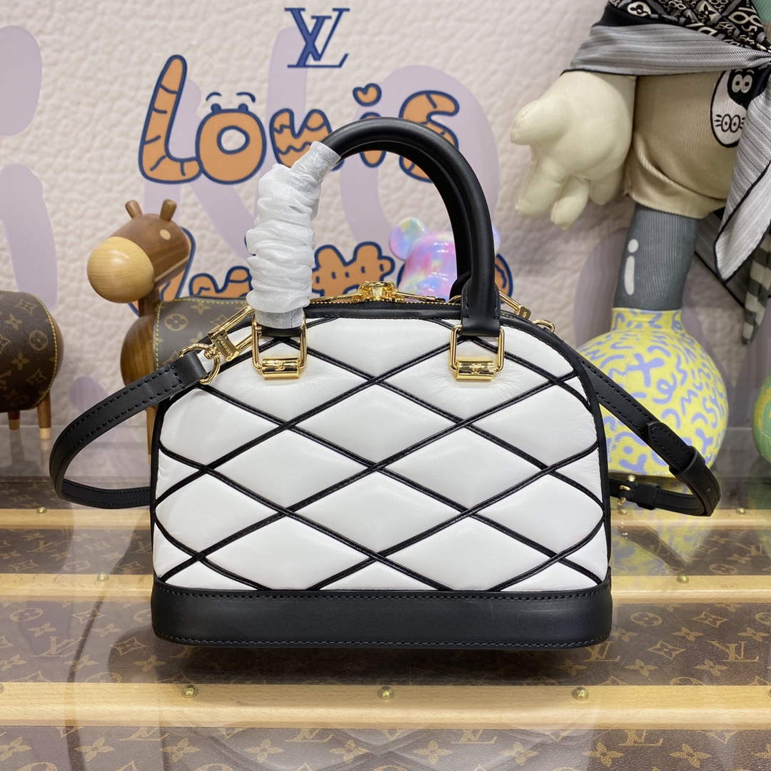 LV M23761 Louis Vuitton Alma BB Bag Black/White