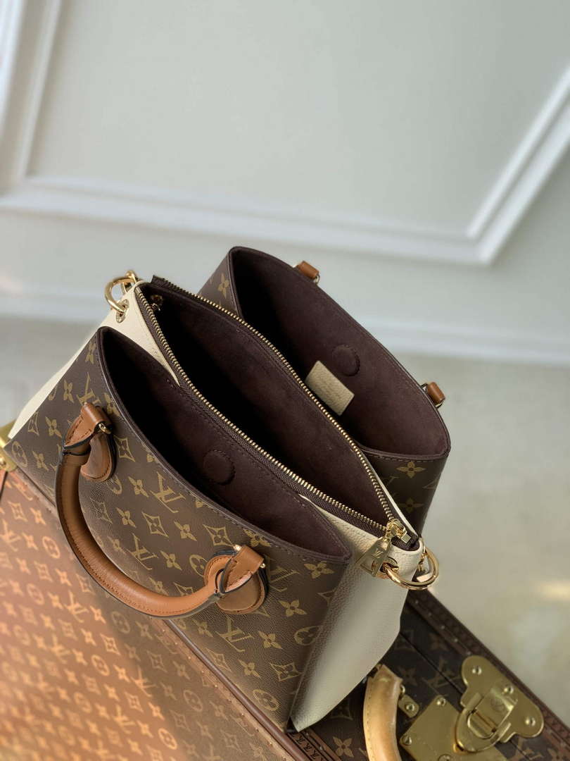LV M46495 Louis Vuitton Op��ra BB Tote Bag Cr��me Beige