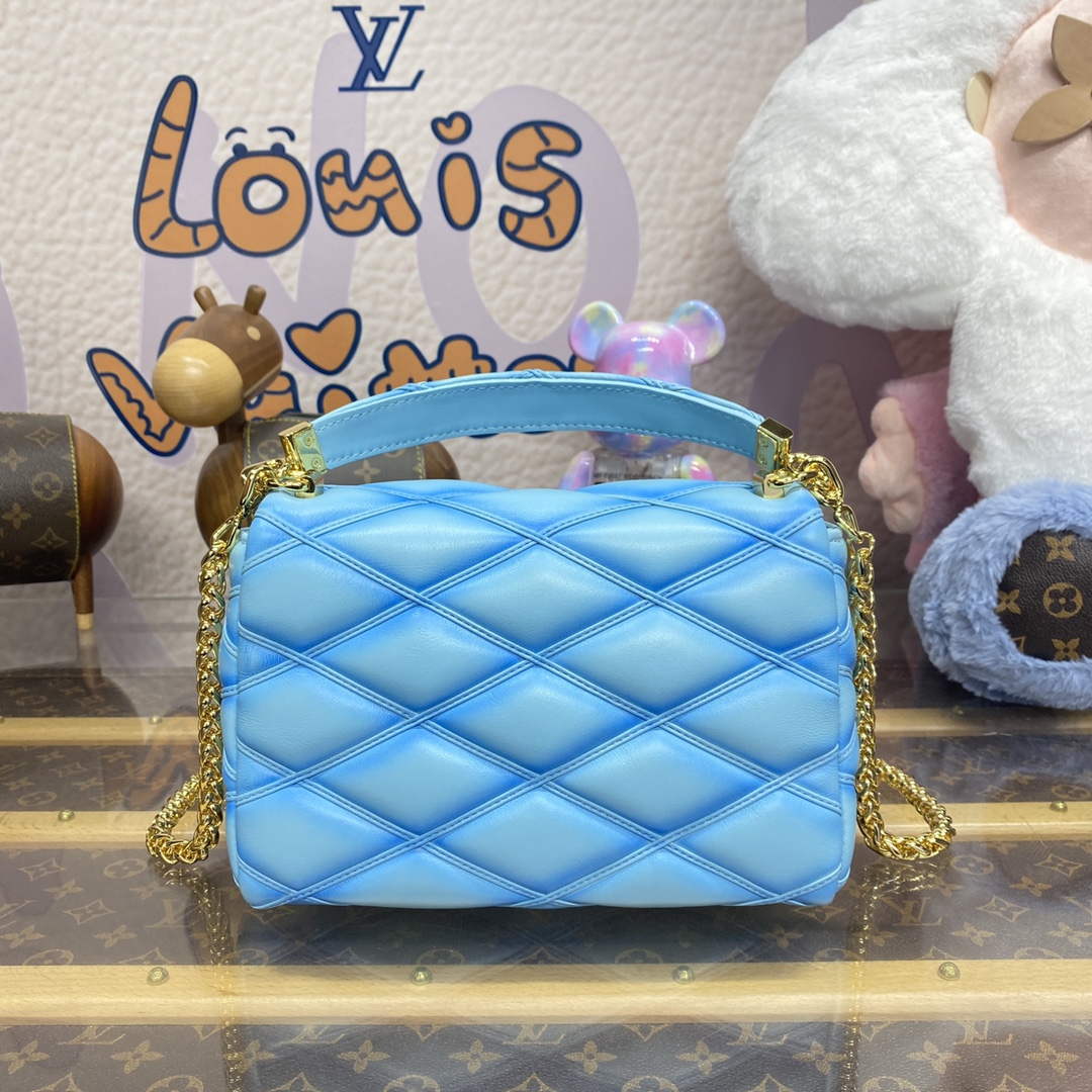 LV M24185 Louis Vuitton GO-14 MM Bag Lagoon Turquoise Blue
