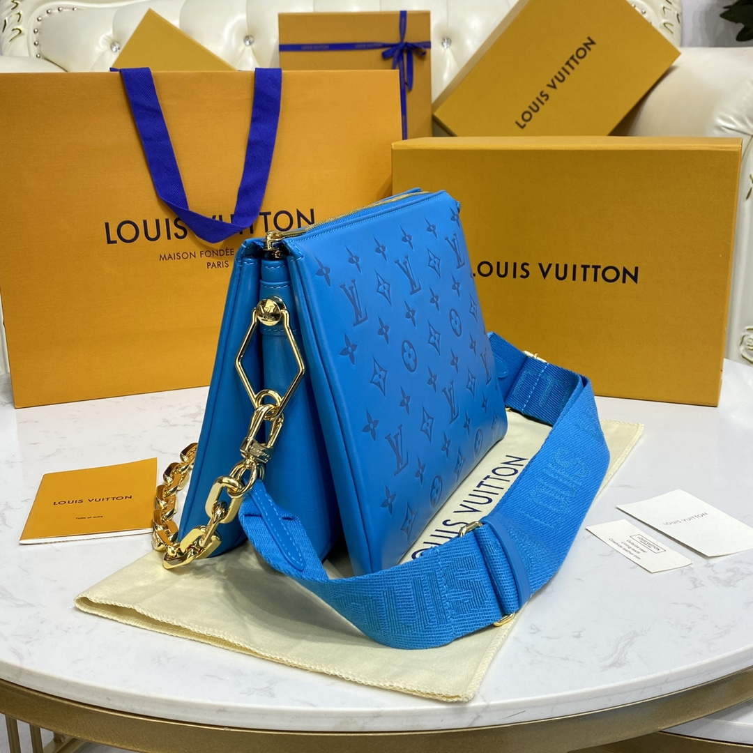 LV M21282 Louis Vuitton Coussin PM Bag Turquoise blue