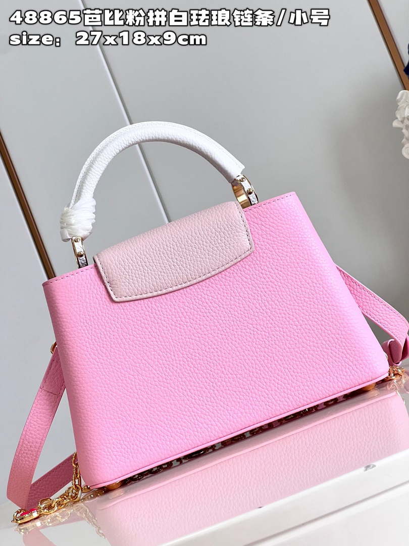 LV M22375 Louis Vuitton Capucines BB Bag Rose Chamallow Pink