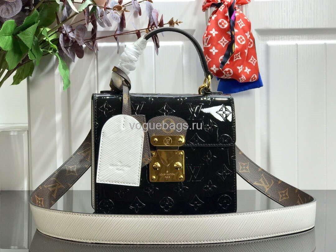 LV M90375 Louis Vuitton Spring Street Monogram Vernis Bag M90514 Black