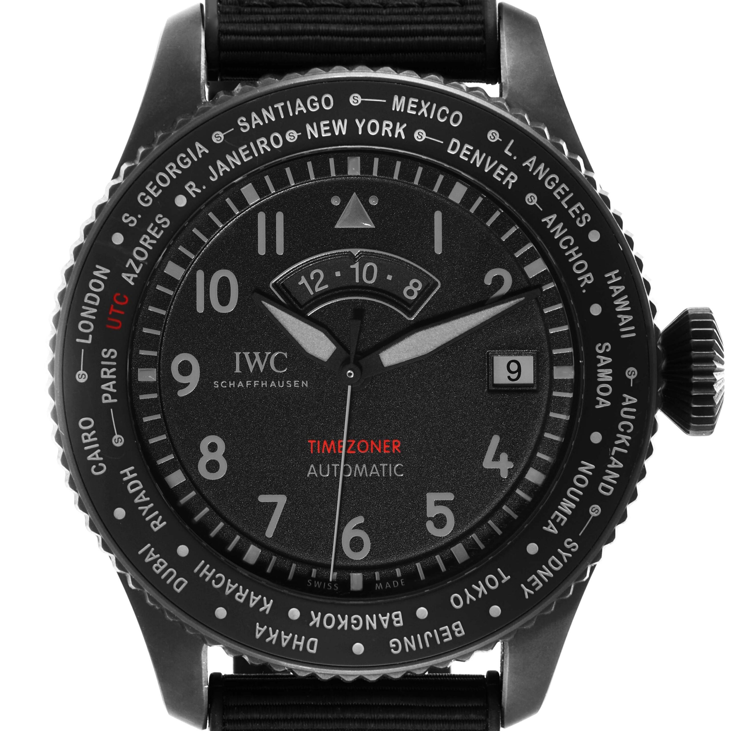 IWC Pilots Timezoner Top Gun Ceratanium Mens Watch IW395505 Box Card