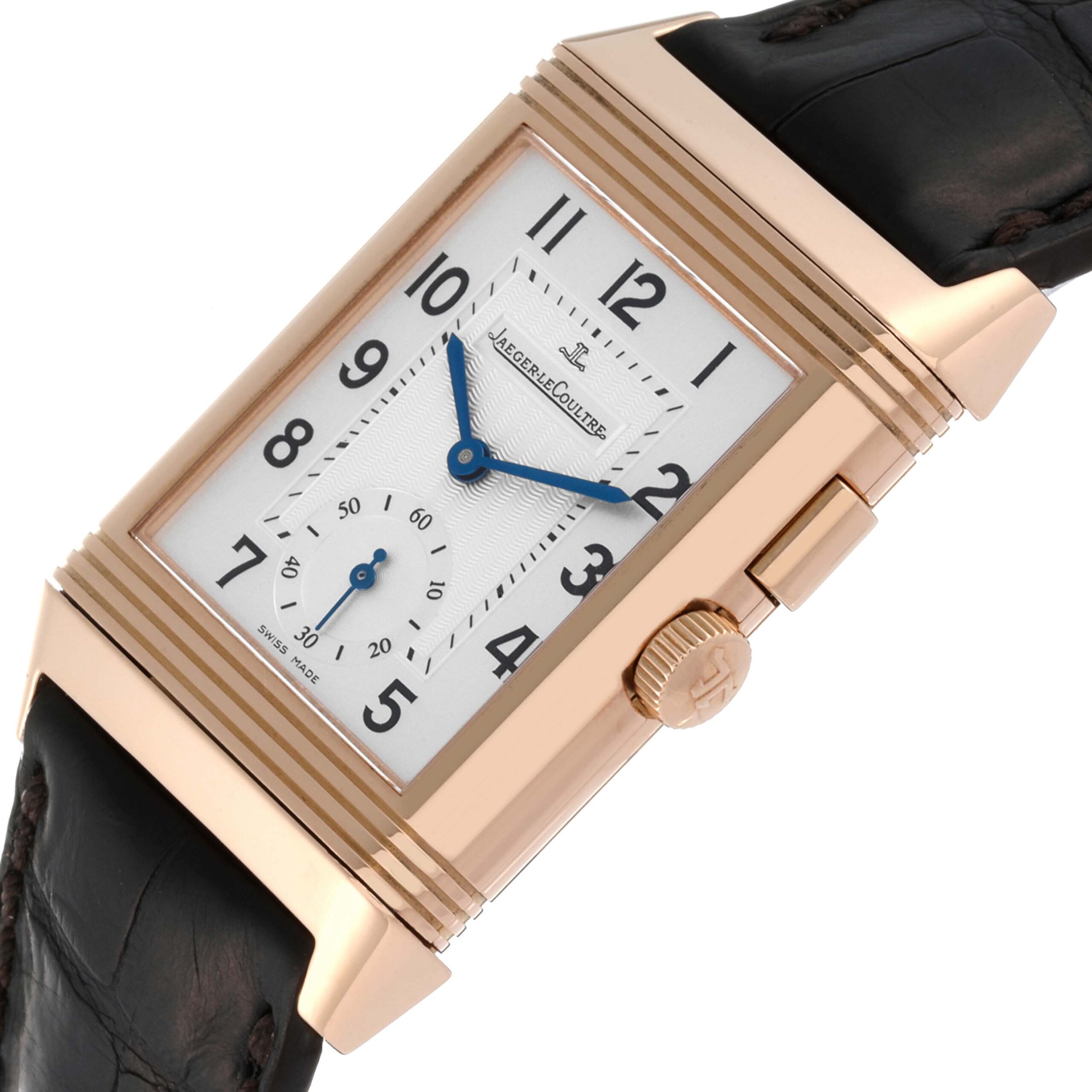 Jaeger LeCoultre Reverso Duoface Rose Gold Watch 272.2.54 Q2712410 Box Papers