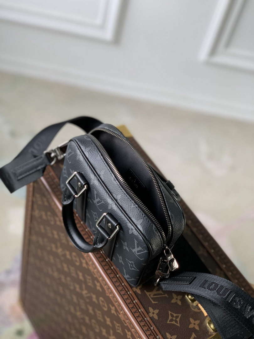 LV M82770 Louis Vuitton Nano Porte Documents Voyage Bag Black