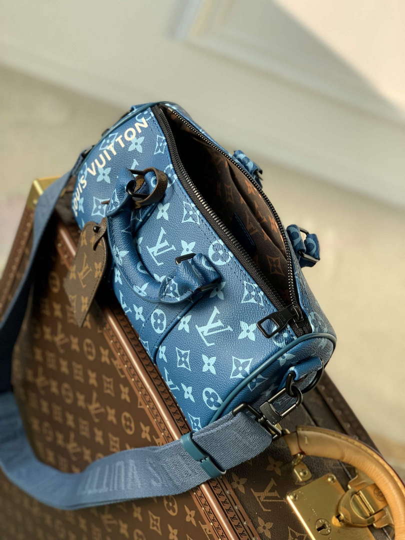 LV M46803 Louis Vuitton Keepall Bandouli��re 25 City Bag Atlantic Blue