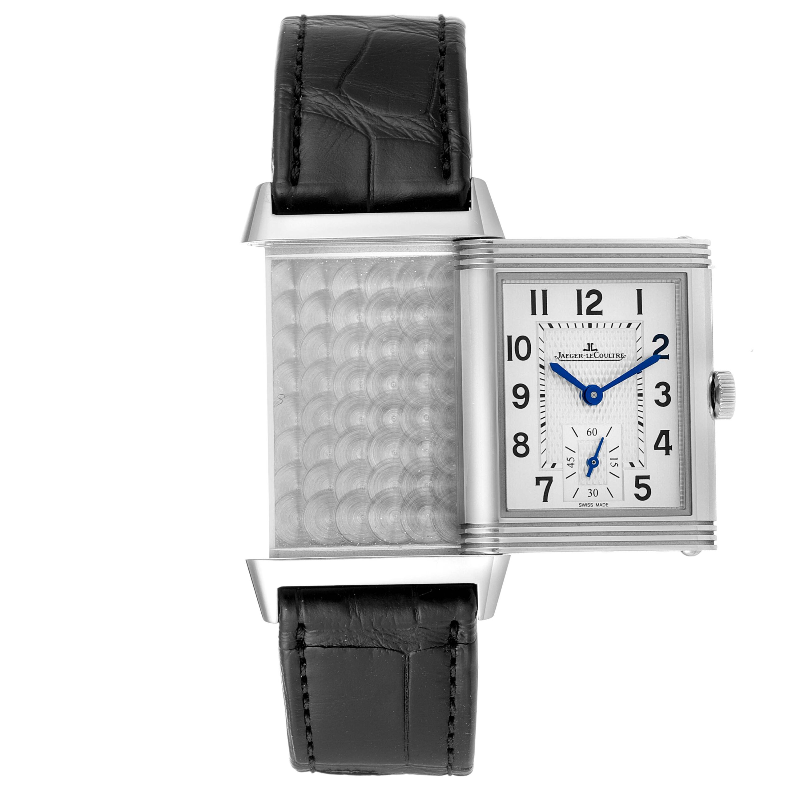 Jaeger LeCoultre Reverso Duo Day Night Mens Watch 213.8.D4 Q3848420 Box Card