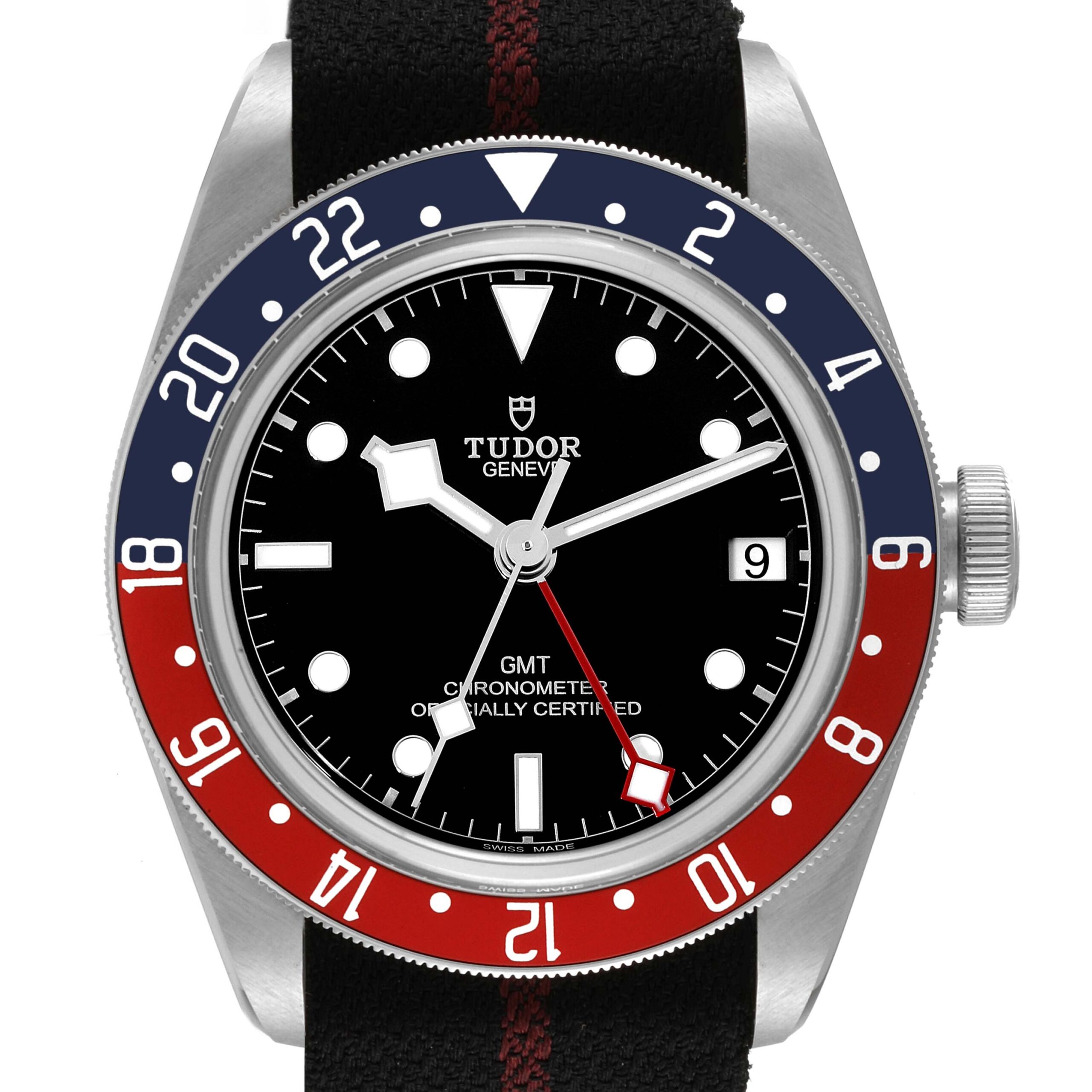 Tudor Heritage Black Bay GMT Pepsi Bezel Mens Watch 79830RB Box Card