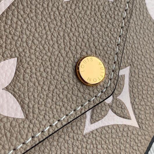 LV M69977 Louis Vuitton M80482 F��licie Pochette Leather Tourterelle GrayCream