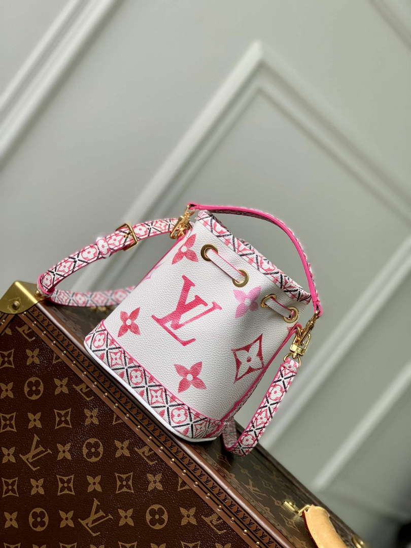 LV M82386 Louis Vuitton Nano No�� Bucket Bag Pink