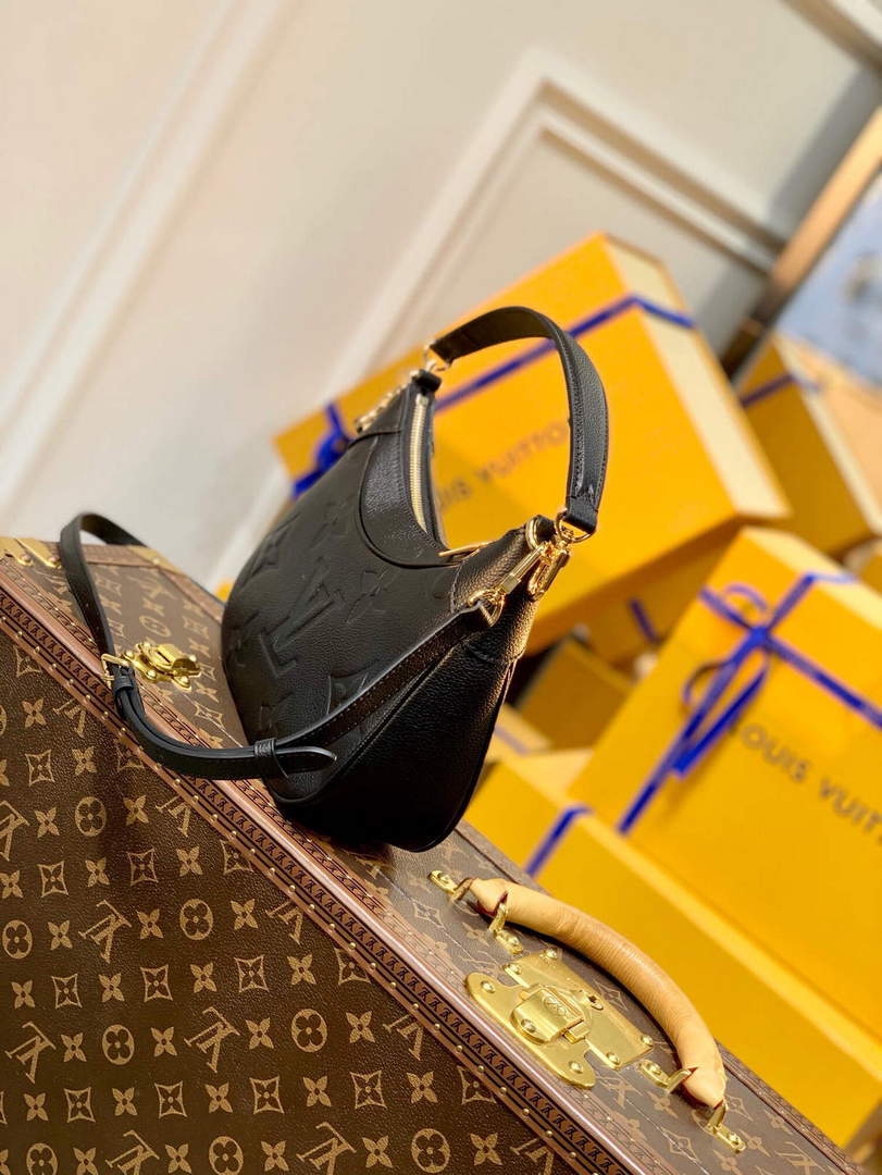 LV M46002 Louis Vuitton Bagatelle Mini Hobo Handbag Black