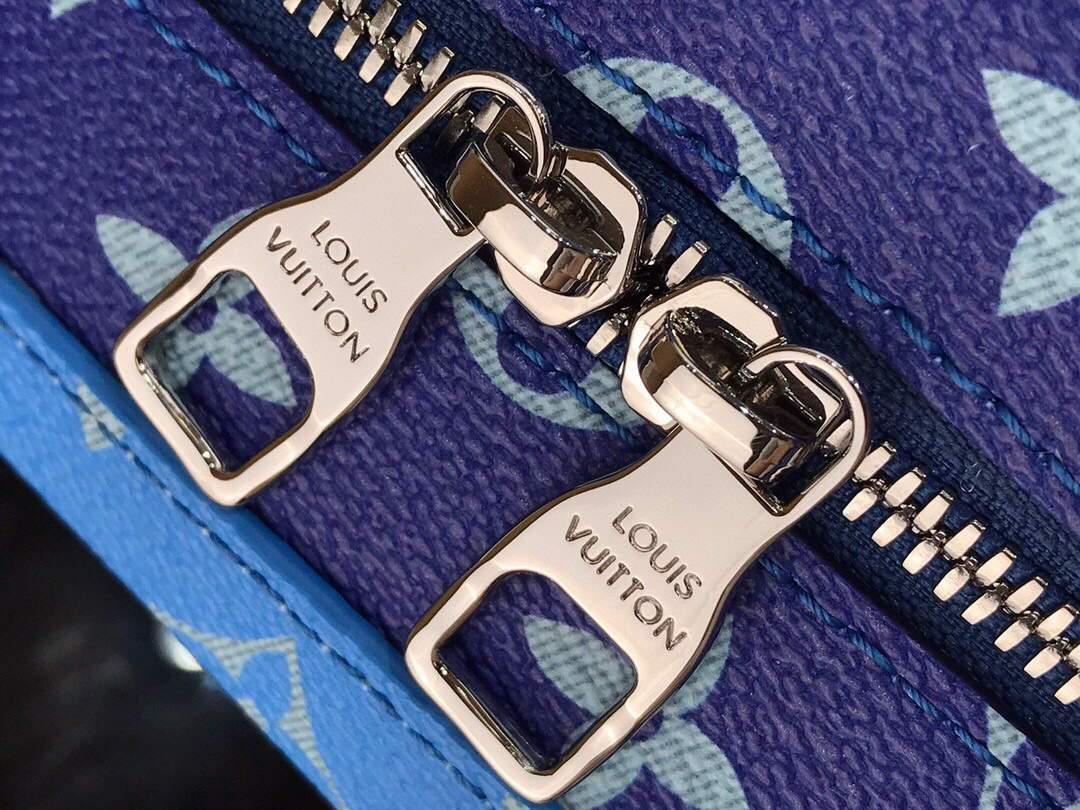LV M45430 Louis Vuitton Petite Malle Soft Trunk Monogram Blue and White