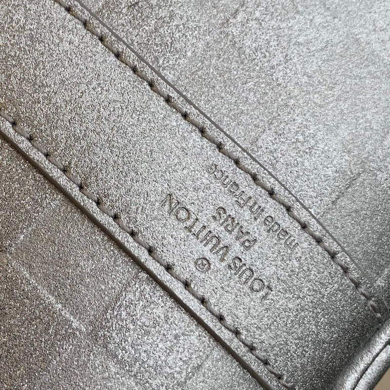 LV N58041 Louis Vuitton Keepall 50B Bandouli��re Bag Silver