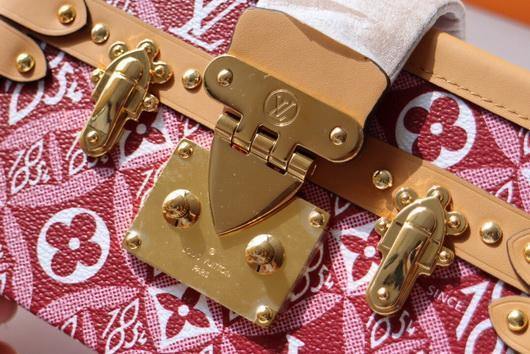 LV M40273 Louis Vuitton Petite Malle Bag Mini Monogram Jacquard Red