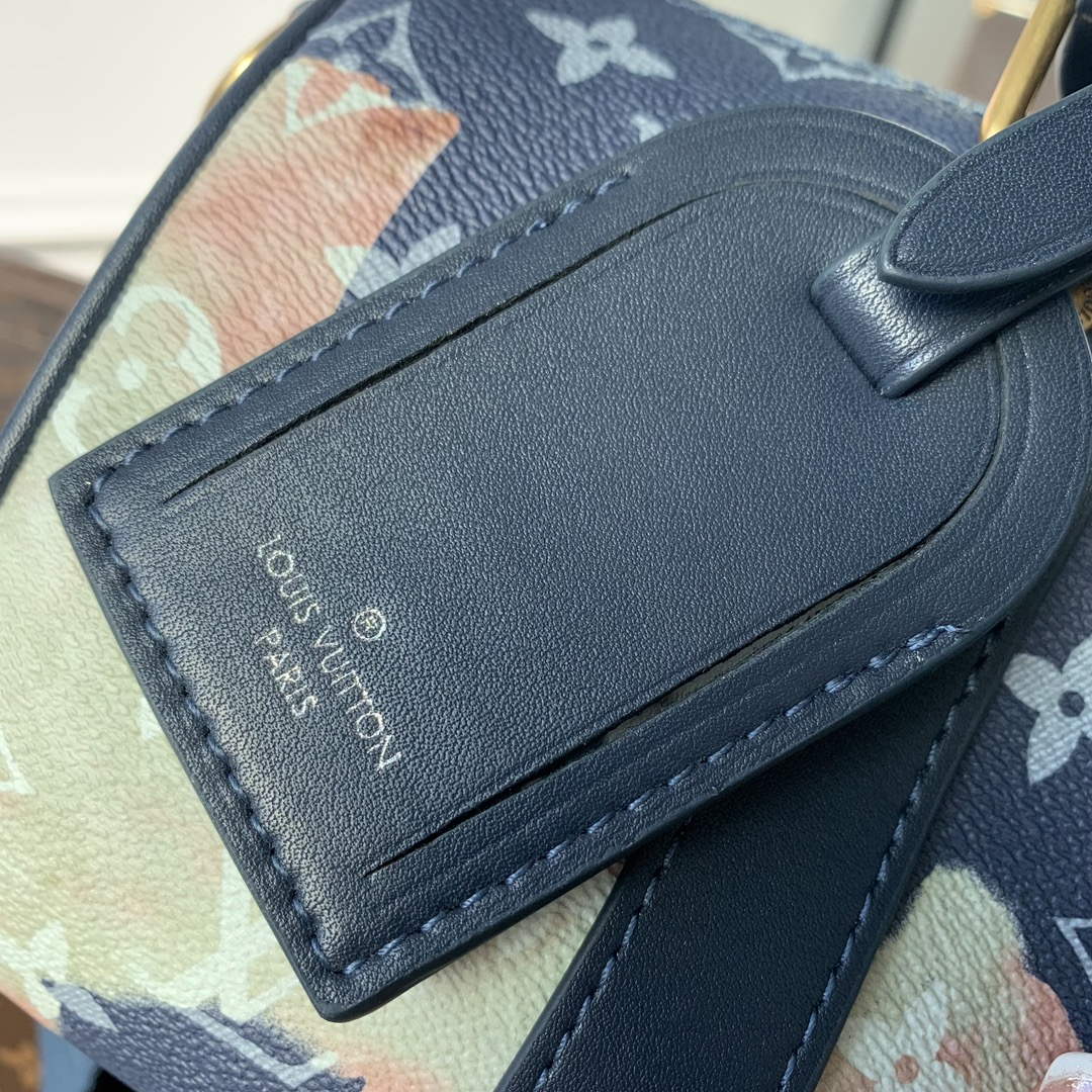 LV M46271 Louis Vuitton Keepall Bandouli��re 25 Bag Blue