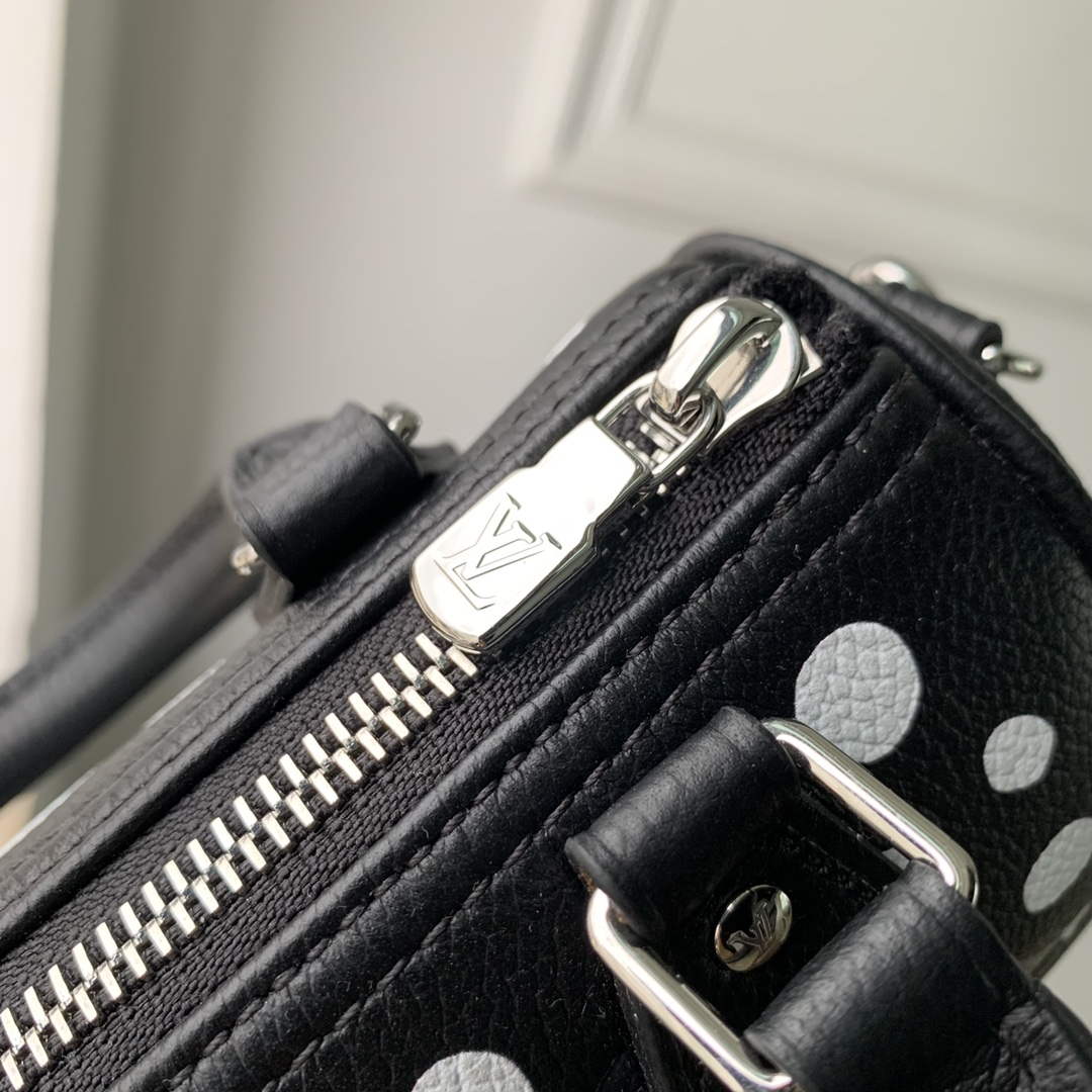LV M81910 Louis Vuitton LV x YK Nano Speedy Bag Black and white