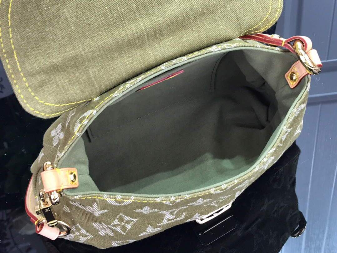 LV M95050 Louis Vuitton Monogram Denim Shoulder Bag Green